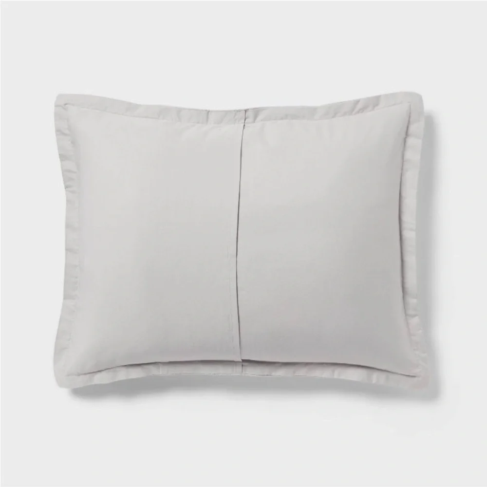THRESHOLD NWT 3pc Washed Waffle Weave Comforter and Sham Set Comfort -Light Gray